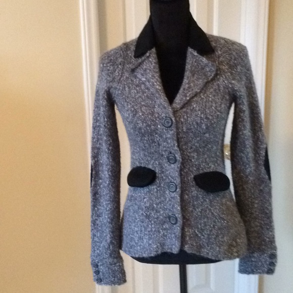 Anthropologie Sweaters - Anthropologie Tweed Gray Sweater EUC